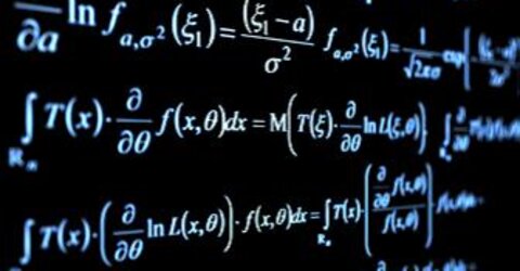 Image showing mathematical equations on blackboard