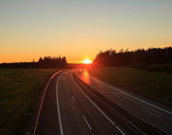 Image showing motorway at sunset